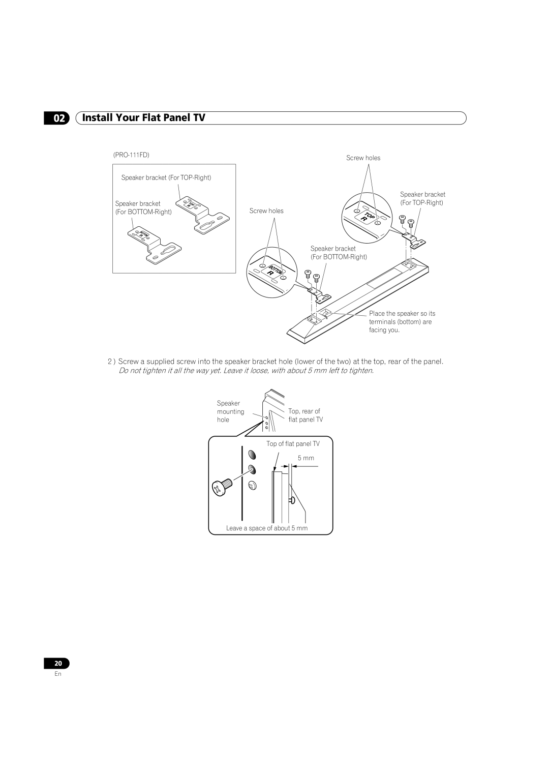 Pioneer PRO-151FD manual PRO-111FD Speaker bracket For TOP-Right 