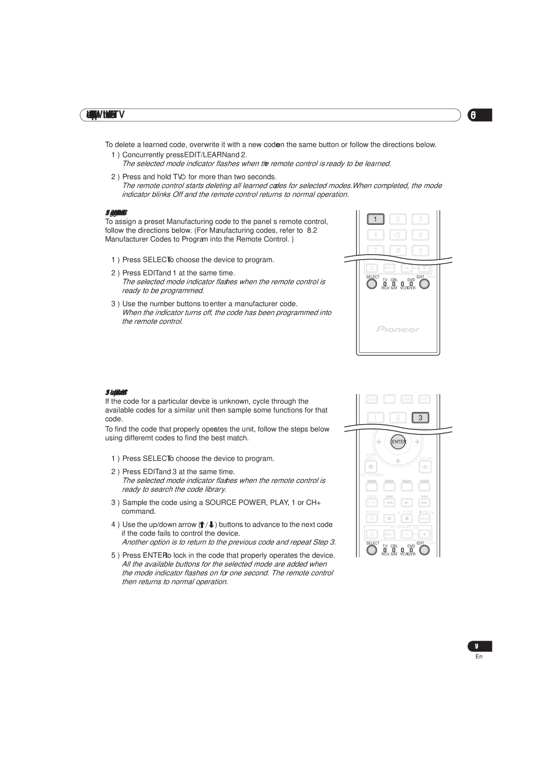 Pioneer PRO-111FD, PRO-151FD manual Assign a Manufacturing Code to the Remote Control, Ready to be programmed 