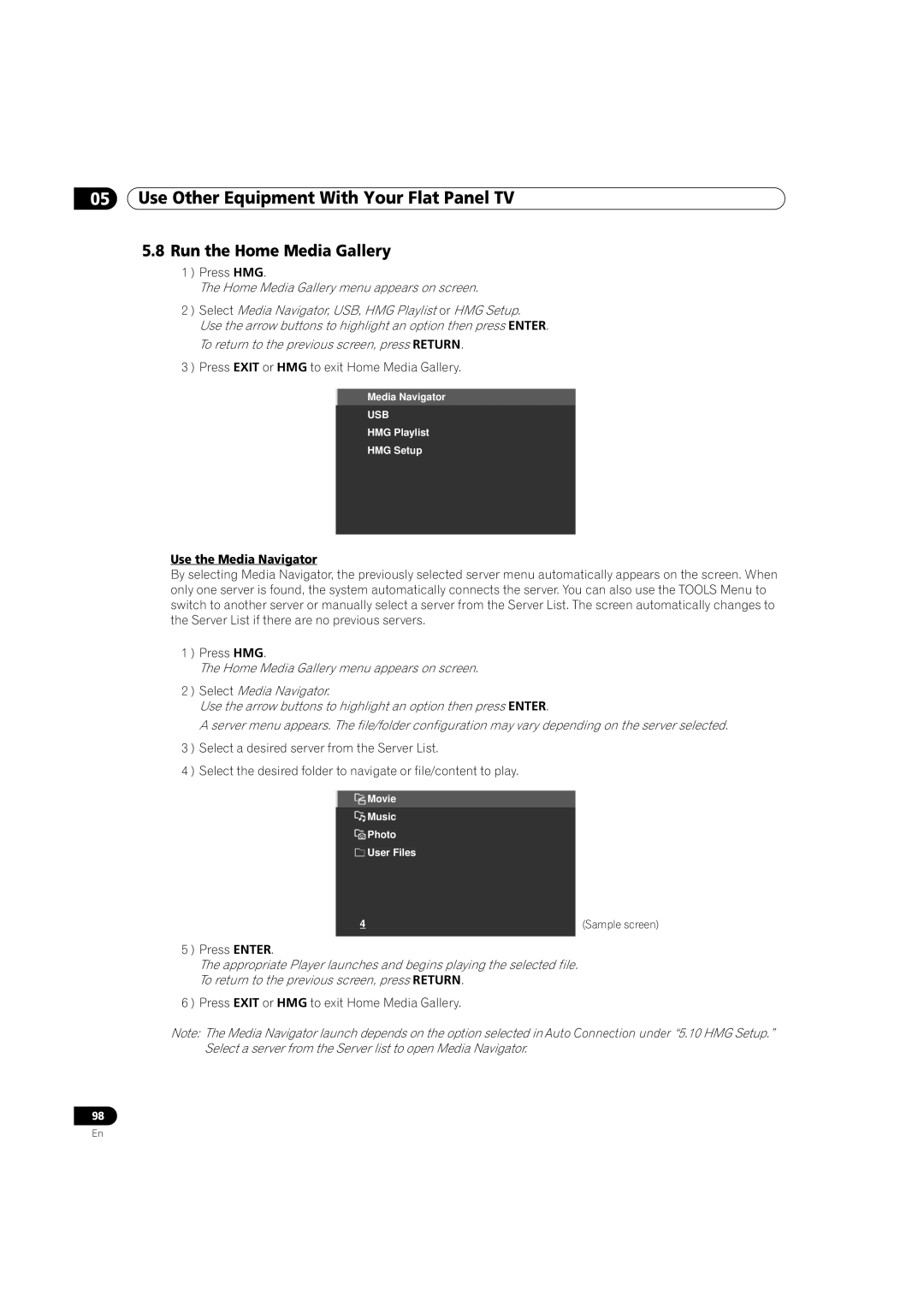 Pioneer PRO-151FD, PRO-111FD manual Run the Home Media Gallery, Use the Media Navigator 