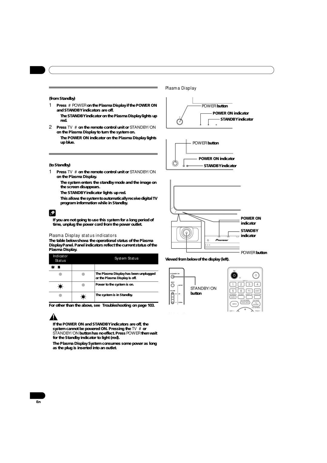 Pioneer PRO-940HD, PRO-1540HD, PRO-1140HD Basic Operations, Turning on the power, Turning off the power 