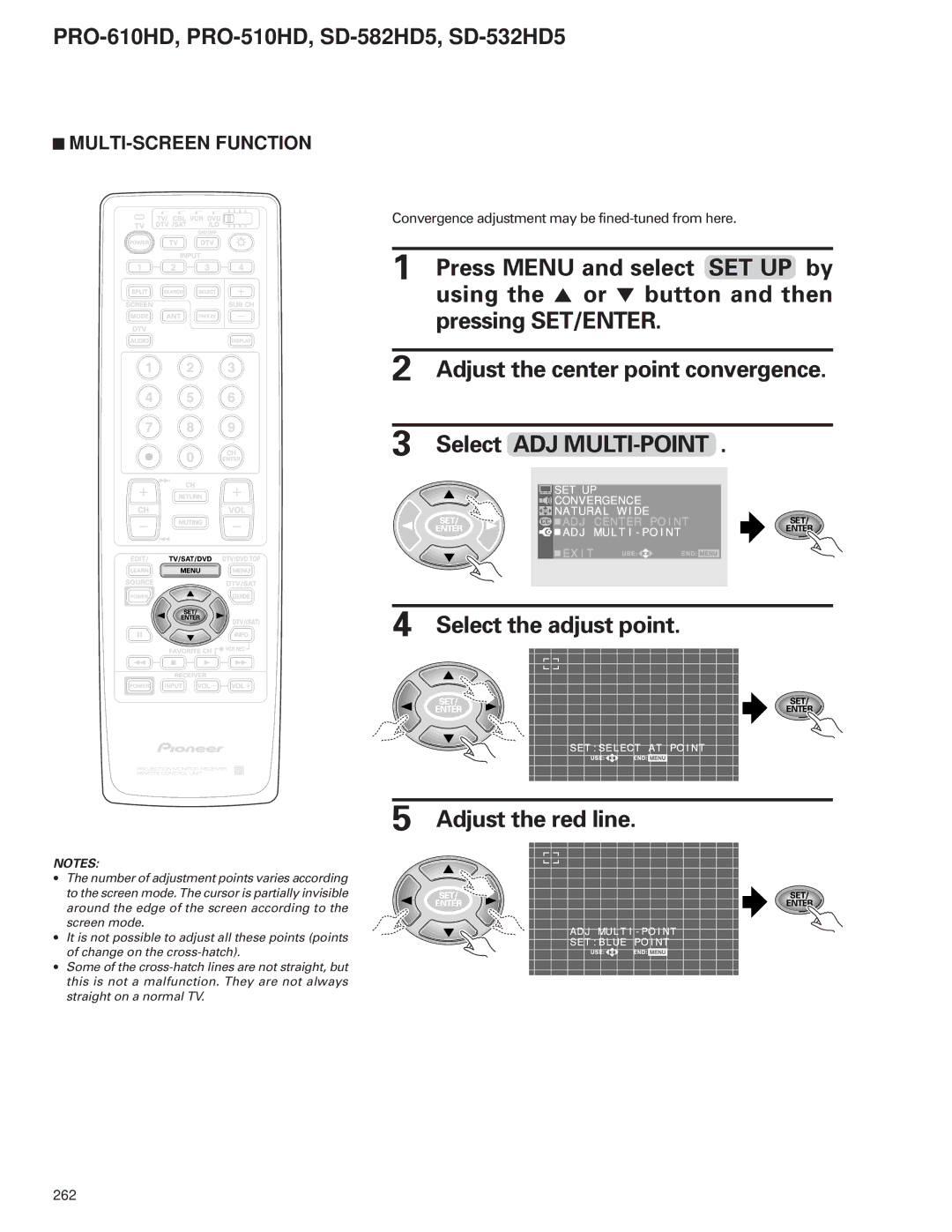 Pioneer PRO-610HD, PRO-510HD service manual Press Menu and select SET UP by 