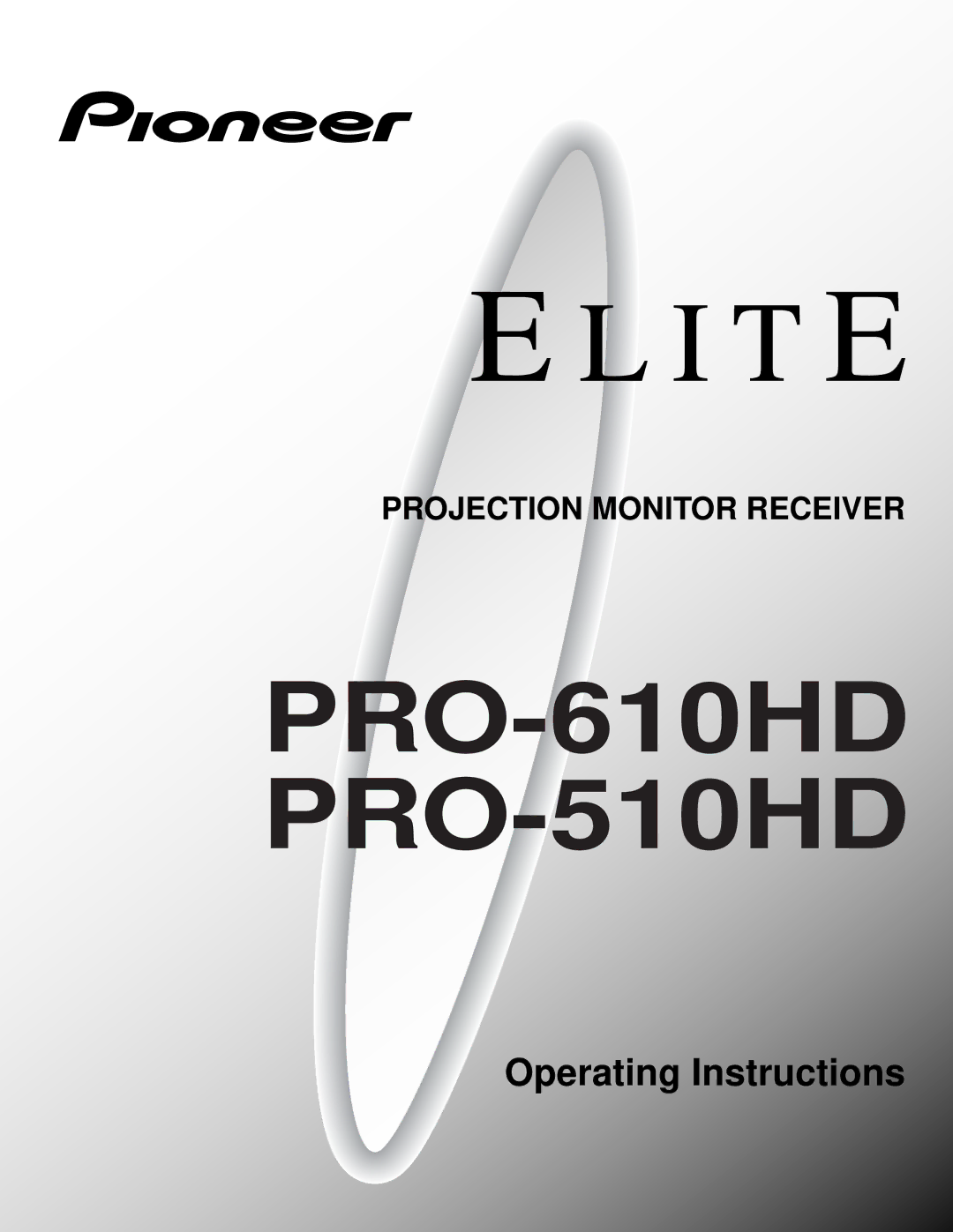 Pioneer PRO 510HD manual PRO-610HDPRO-510HD 