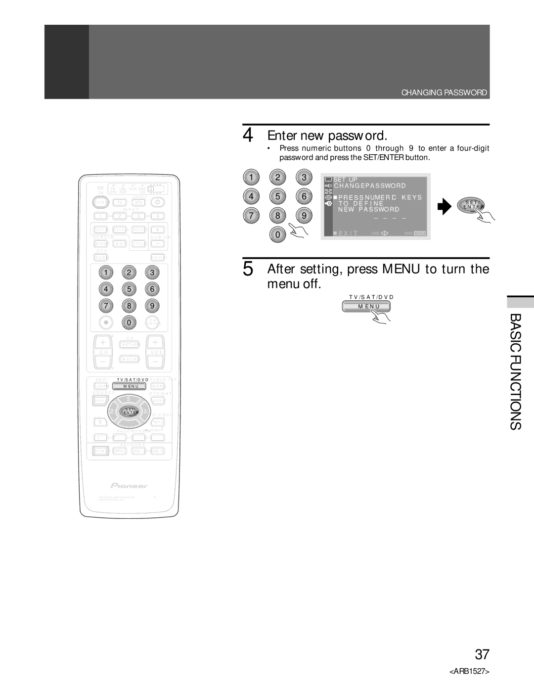 Pioneer PRO 510HD, PRO-610HD manual Enter new password 