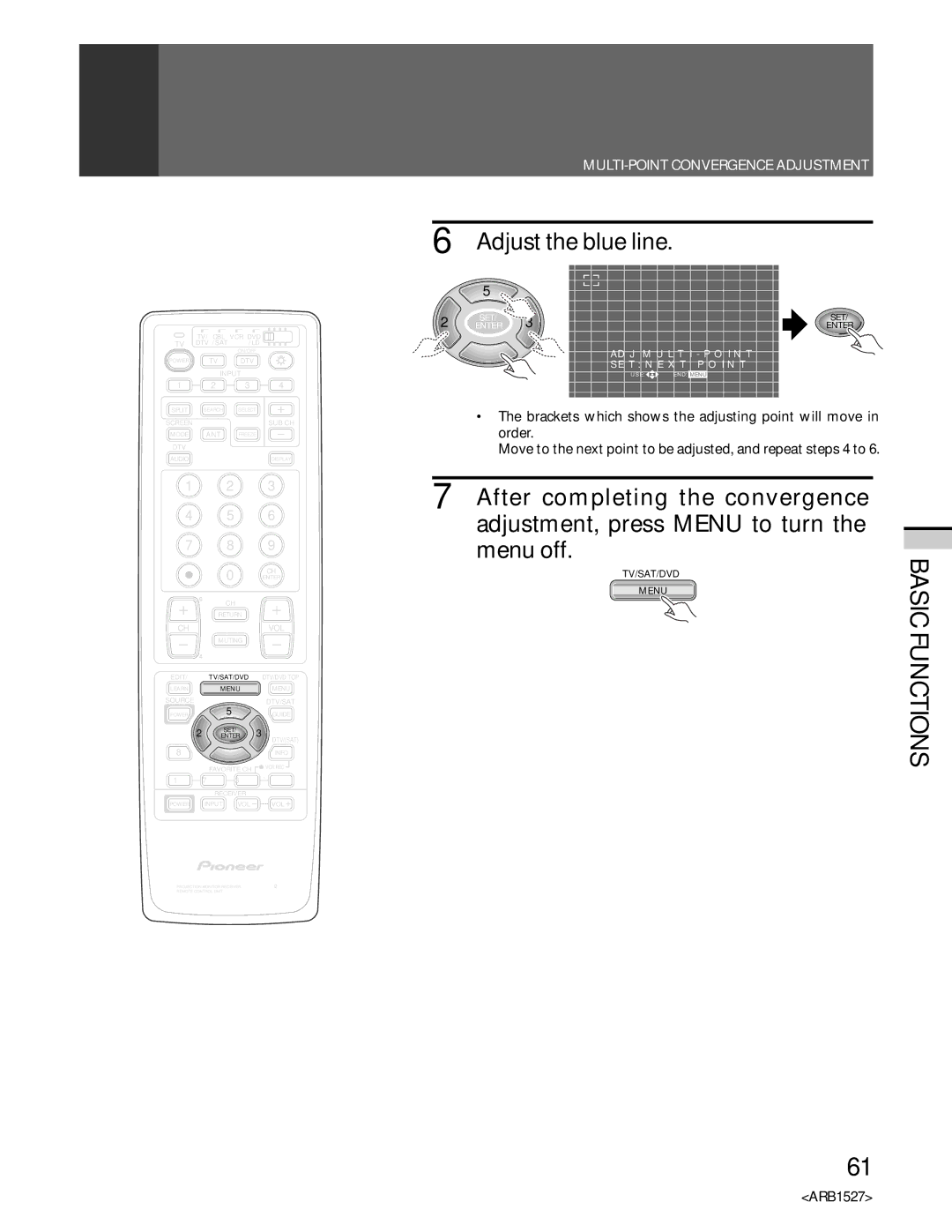 Pioneer PRO 510HD, PRO-610HD manual Adjust the blue line 