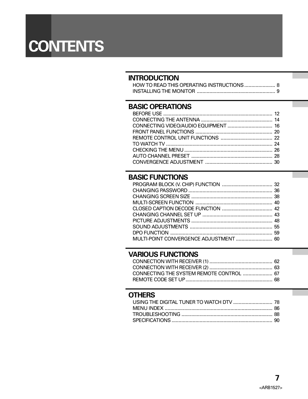 Pioneer PRO 510HD, PRO-610HD manual Contents 