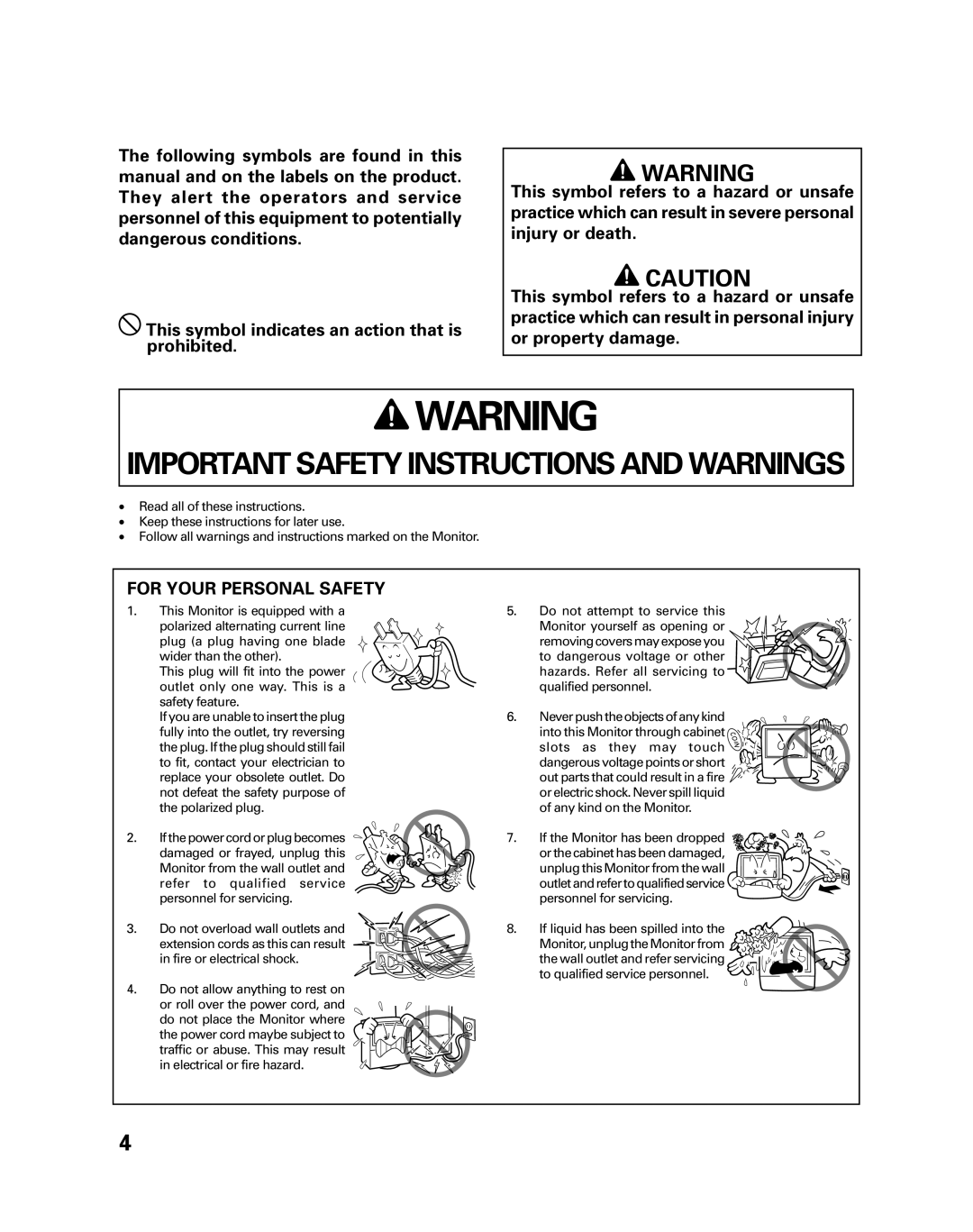 Pioneer PRO-730HDI, PRO-530HDI manual Important Safety Instructions and Warnings, For Your Personal Safety 