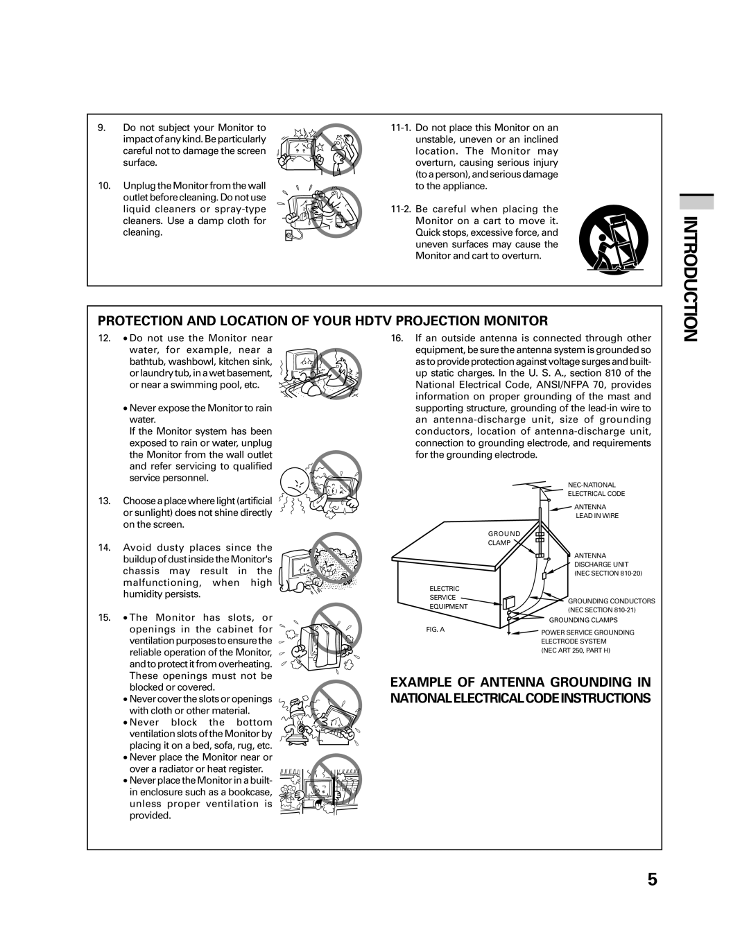 Pioneer PRO-530HDI, PRO-730HDI manual Protection and Location of Your Hdtv Projection Monitor 