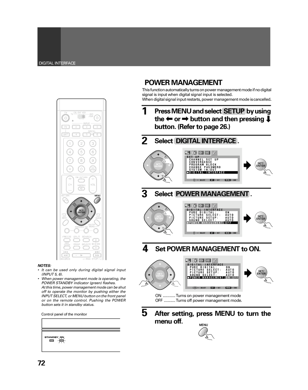 Pioneer PRO-730HDI, PRO-530HDI manual Select Power Management 