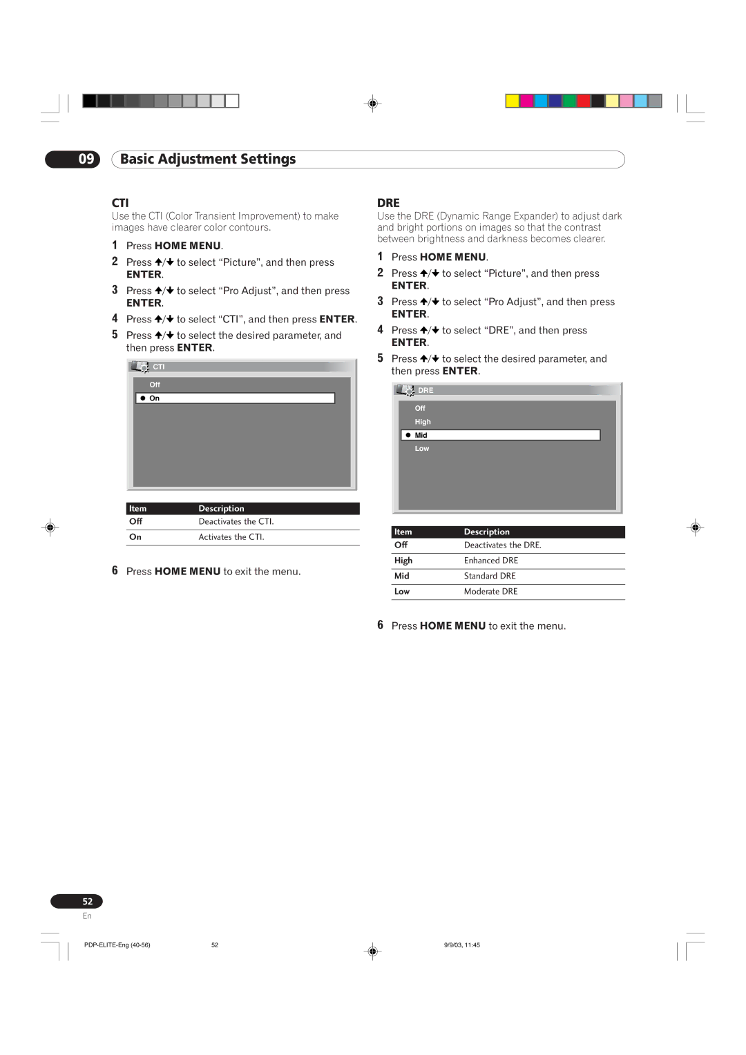 Pioneer PRO 910HD, PRO 1110HD manual Cti 