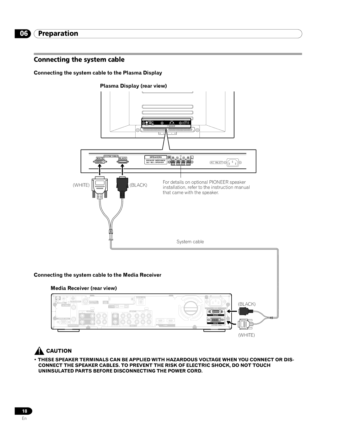 Pioneer PRO-920HD, PRO-1120HD manual Connecting the system cable, That came with the speaker System cable 