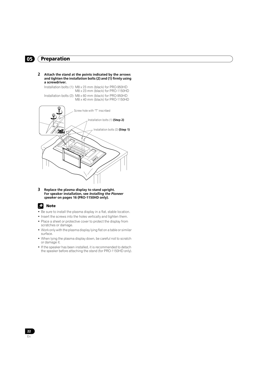 Pioneer PRO-950HD manual Preparation 