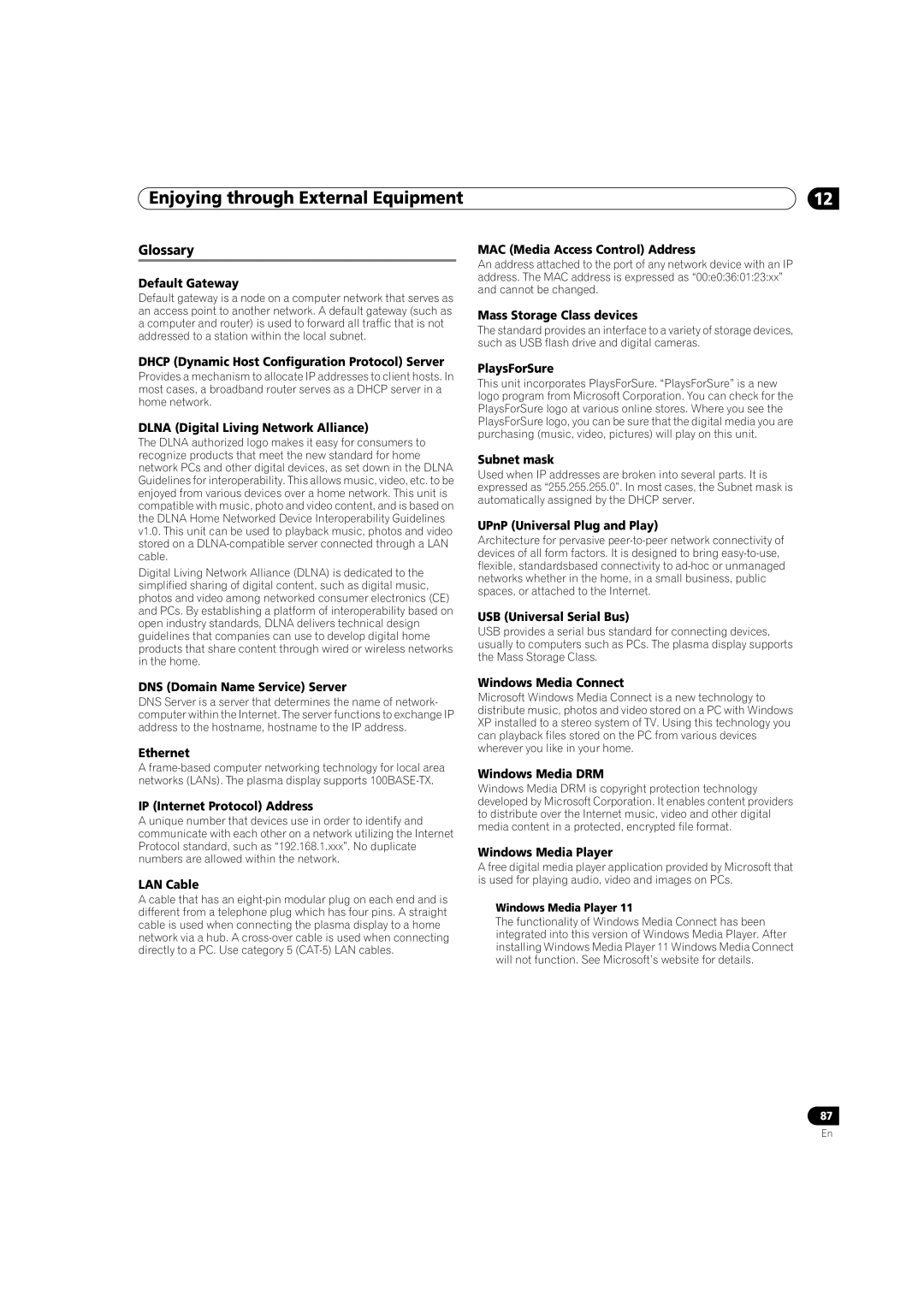 Pioneer PRO-950HD manual Glossary 