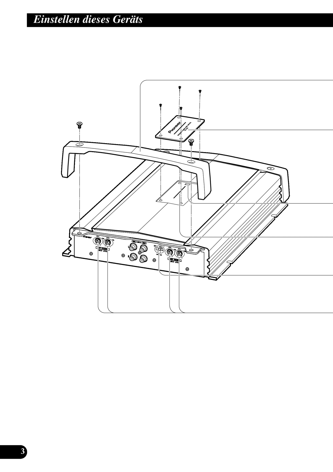 Pioneer PRS-A900 owner manual Einstellen dieses Geräts 