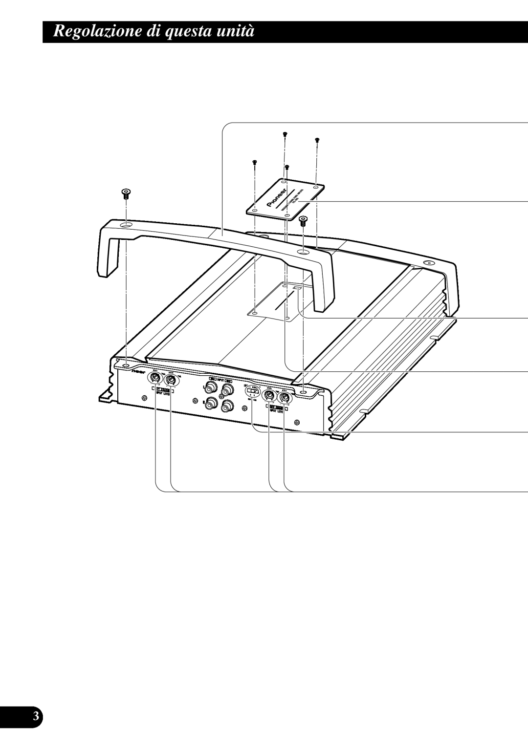 Pioneer PRS-A900 owner manual Regolazione di questa unità 