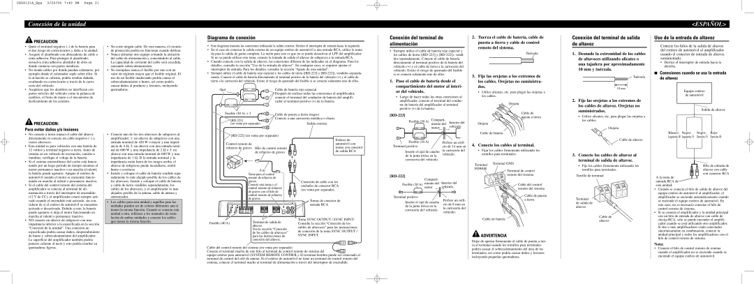 Pioneer PRS-D1000M owner manual Conexión de la unidad, Diagrama de conexión, Conexión del terminal de alimentación 