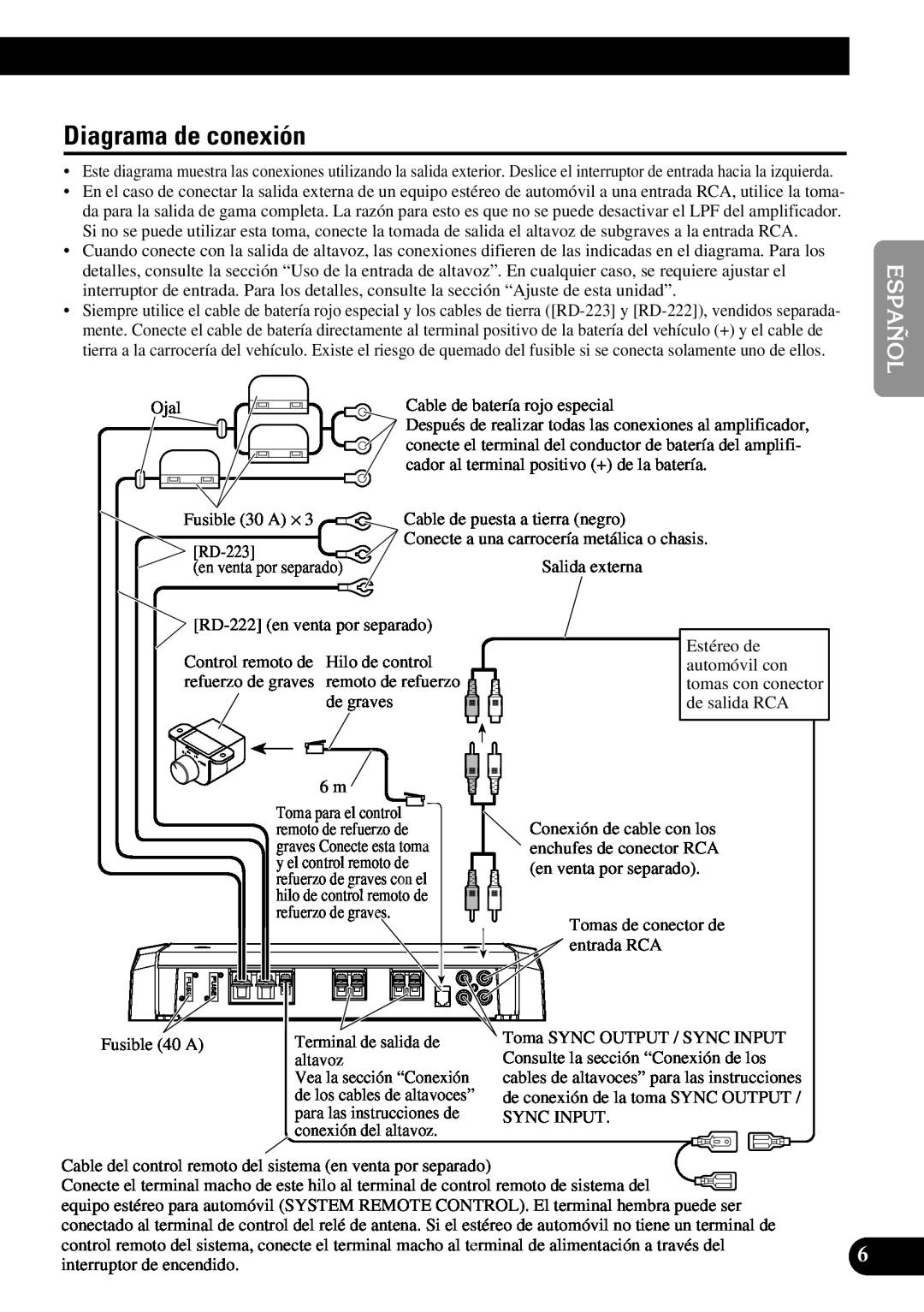 Pioneer PRS-D1100M owner manual Diagrama de conexión, FRANÇAIS ITALIANO NEDERLANDS êìëëäàâ, English Español, Deutsch 