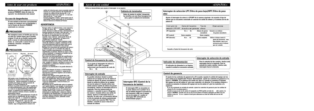 Pioneer PRS-D4100F owner manual Antes de usar este producto, Ajuste de esta unidad 