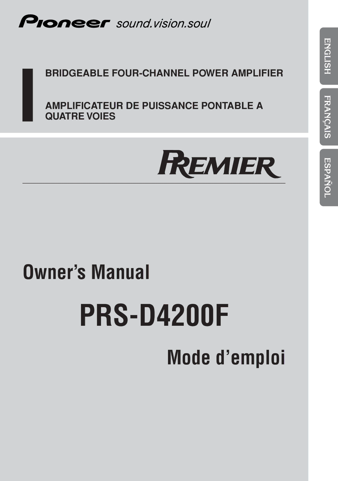 Pioneer PRS-D4200F owner manual 