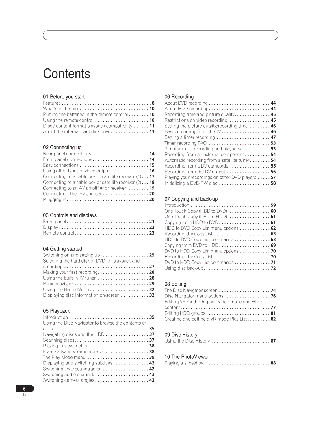 Pioneer PRV-9200 operating instructions Contents 