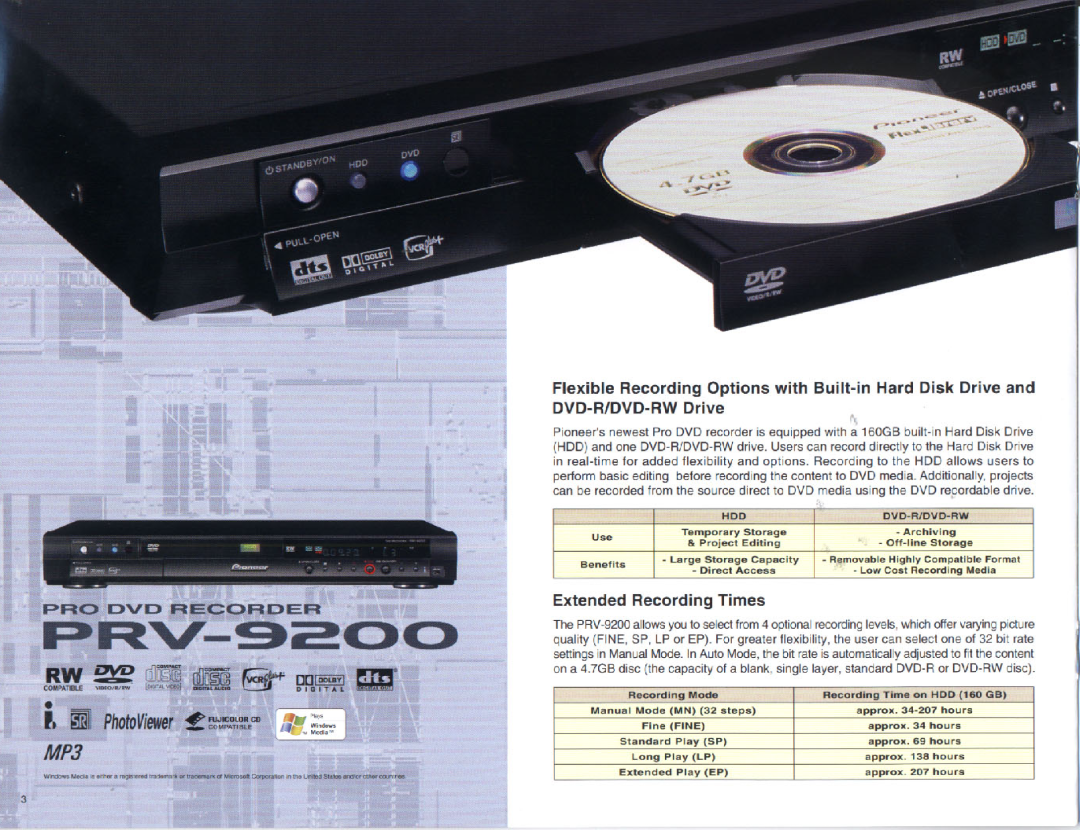 Pioneer PRV-9200 manual 