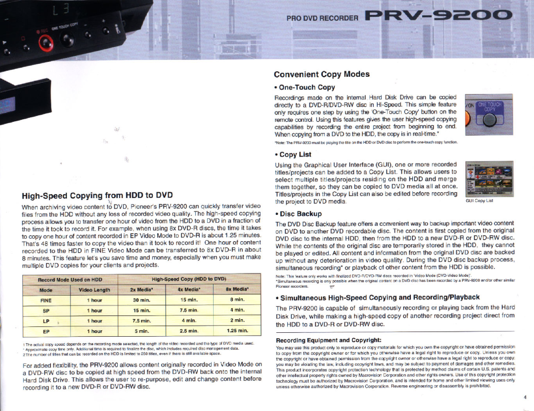 Pioneer PRV-9200 manual 