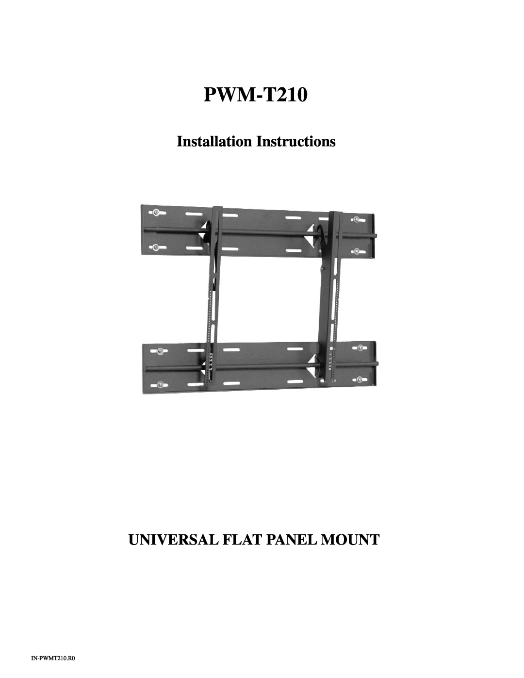 Pioneer PWM-T210 installation instructions Installation Instructions, Universal Flat Panel Mount, IN-PWMT210.R0 