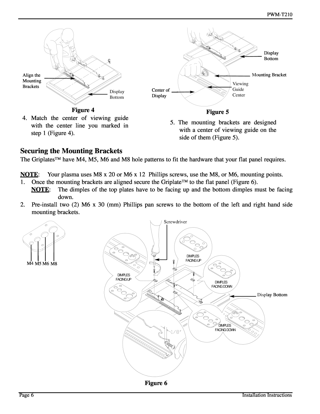 Pioneer PWM-T210 installation instructions Securing the Mounting Brackets 