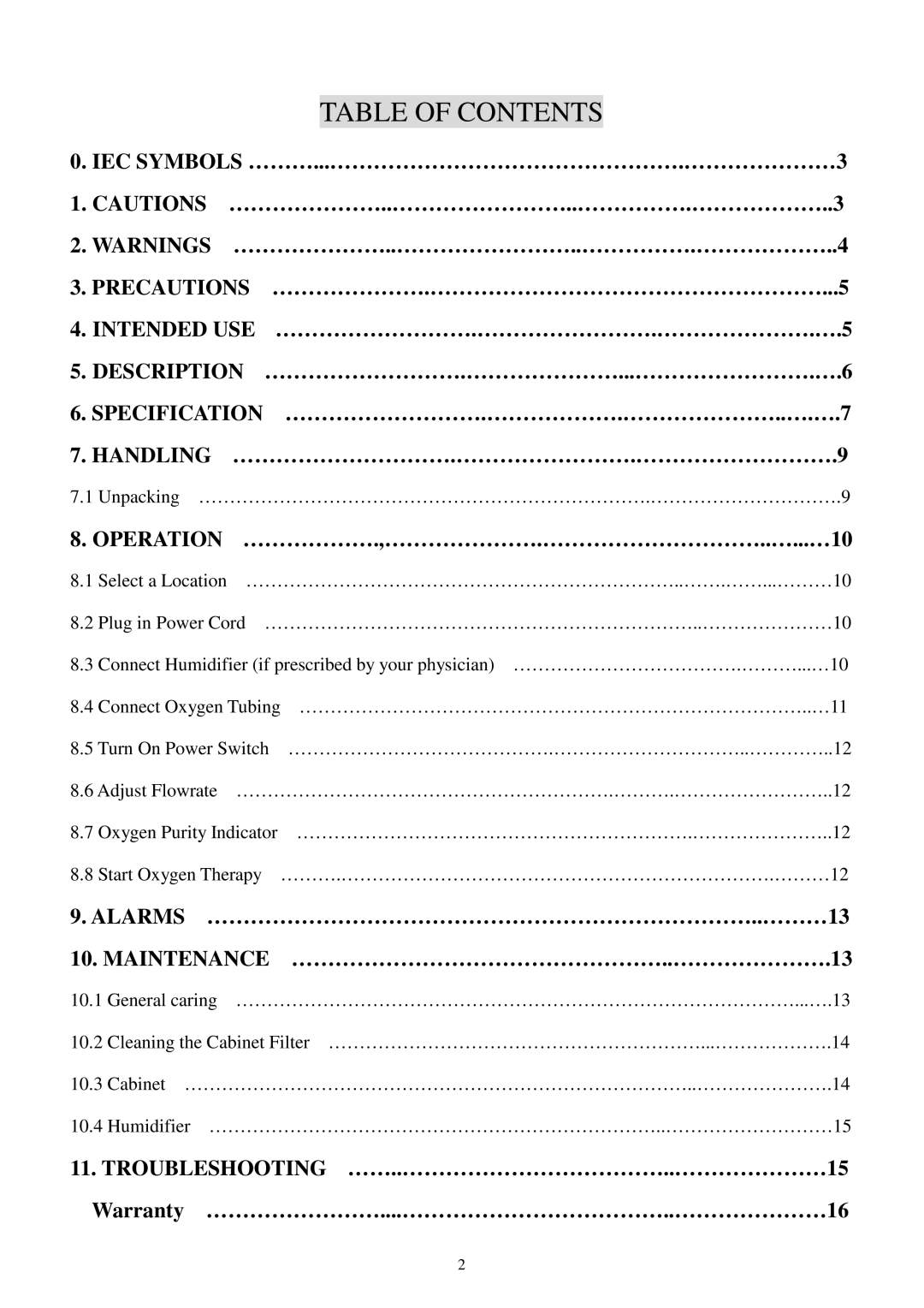 Pioneer Q150 owner manual Table of Contents 