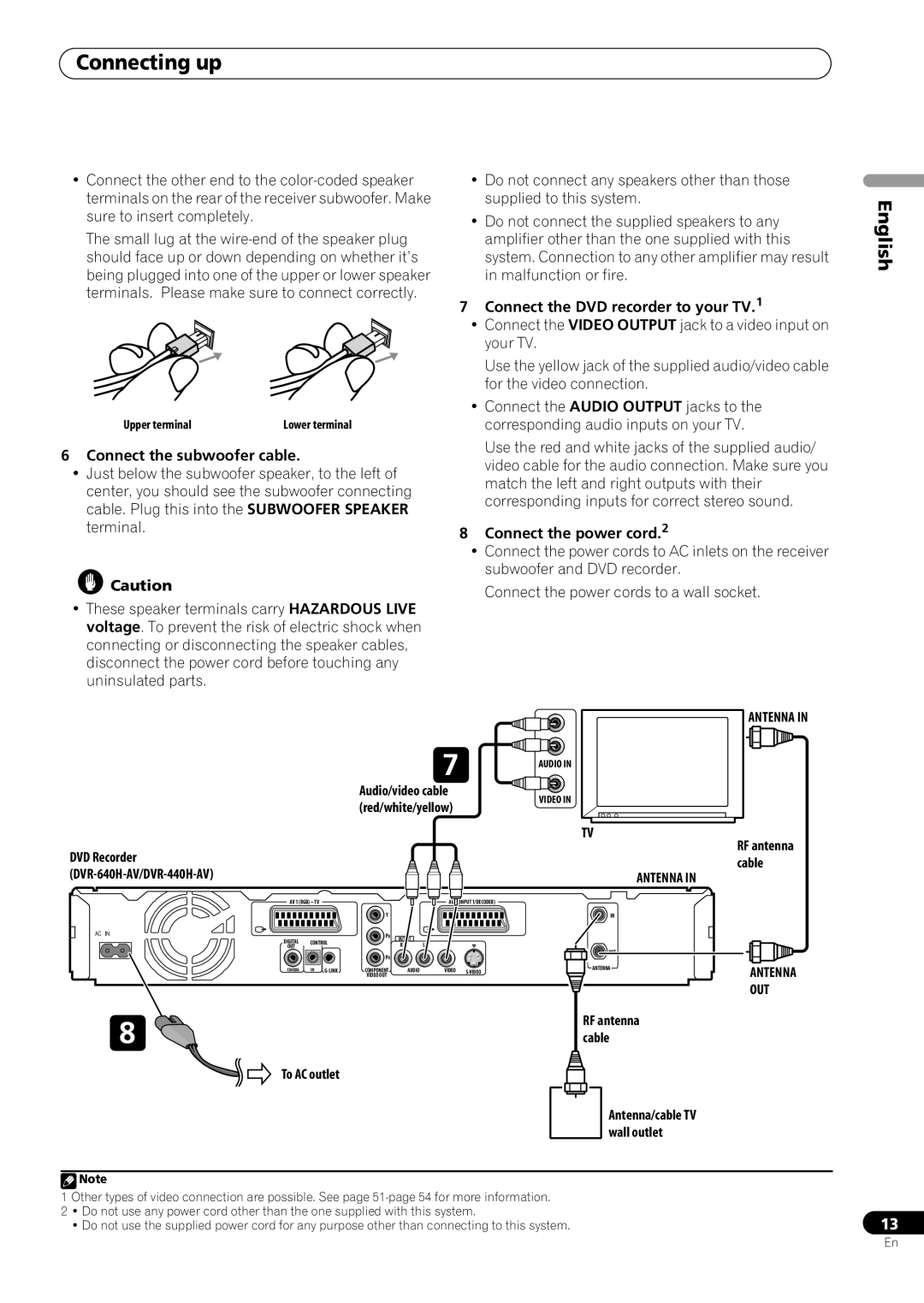 Pioneer RCS-606H, RCS-505H, RCS-404H manual Antenna, Out 