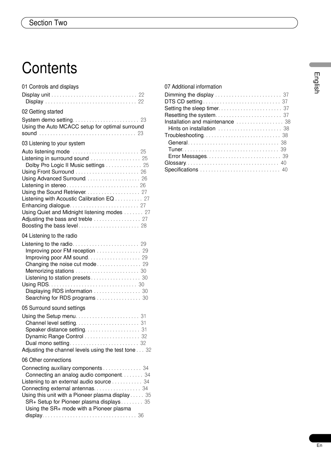 Pioneer RCS-505H, RCS-606H, RCS-404H manual Section Two 