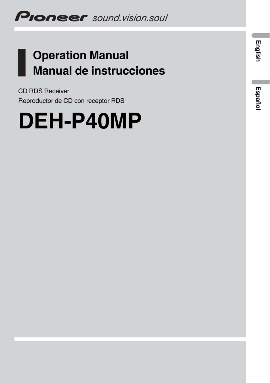 Pioneer RDS DEH-P40MP operation manual 