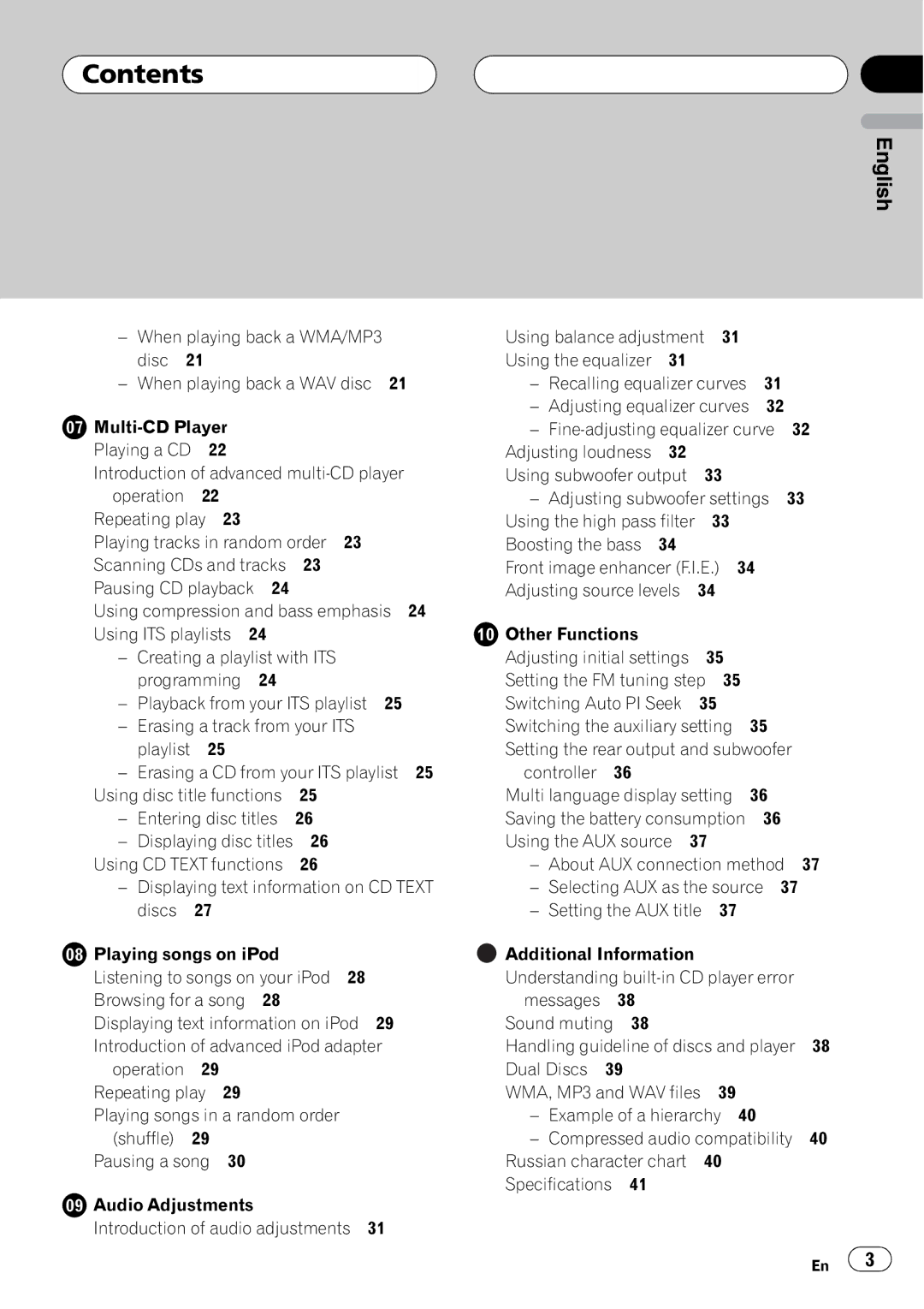 Pioneer RDS DEH-P40MP operation manual English 