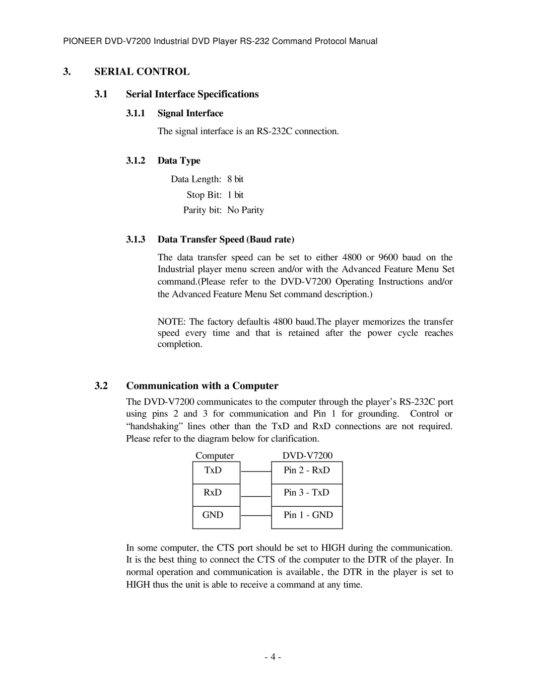 Pioneer RS-232C manual Serial Control, Serial Interface Specifications, Communication with a Computer 