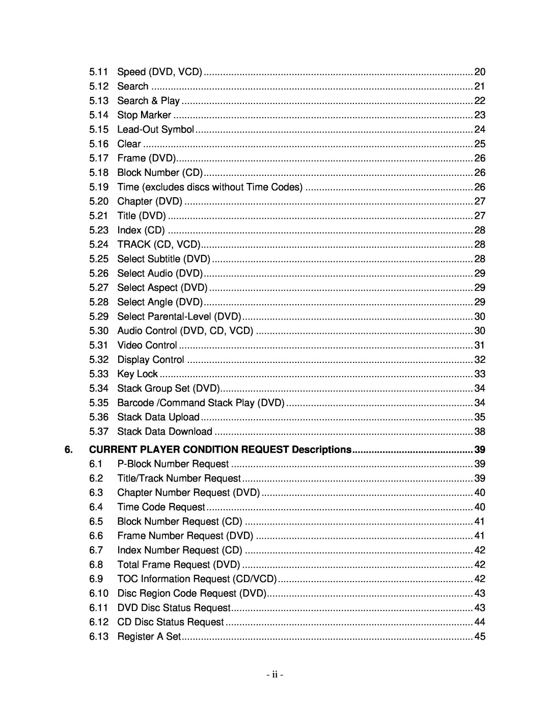 Pioneer RS-232C manual CURRENT PLAYER CONDITION REQUEST Descriptions 