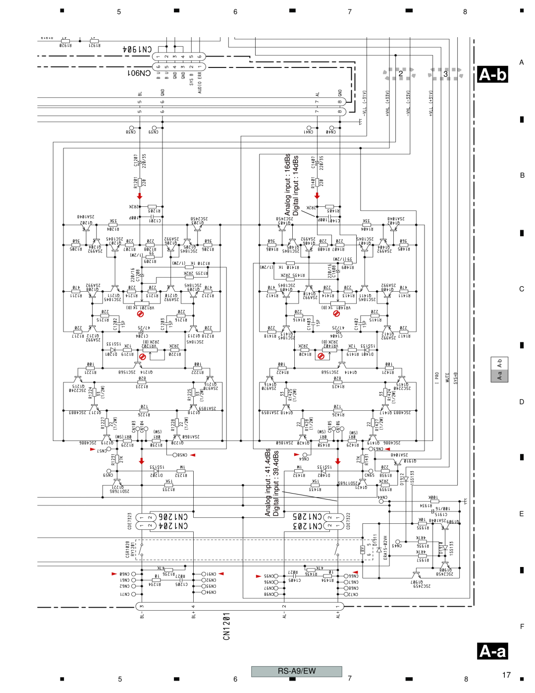 Pioneer RS-A9/EW manual CN901, 16dBs, 14dBs, 41.4dBs, 39.4dBs 