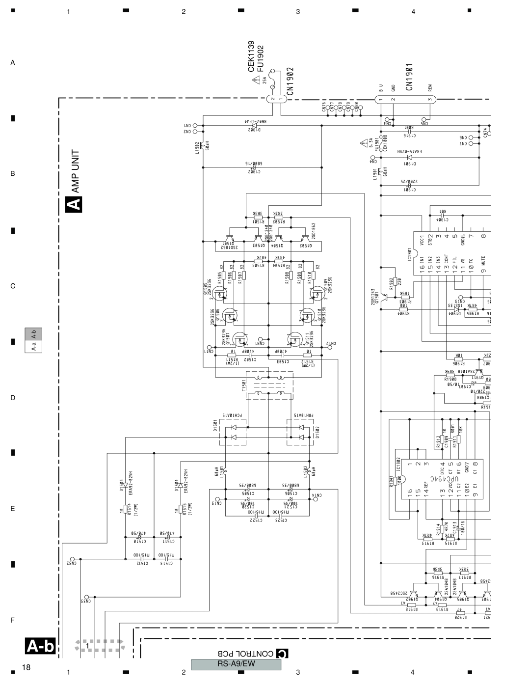 Pioneer RS-A9/EW manual Amp Unit, CEK1139, FU1902, Pcb Control C 