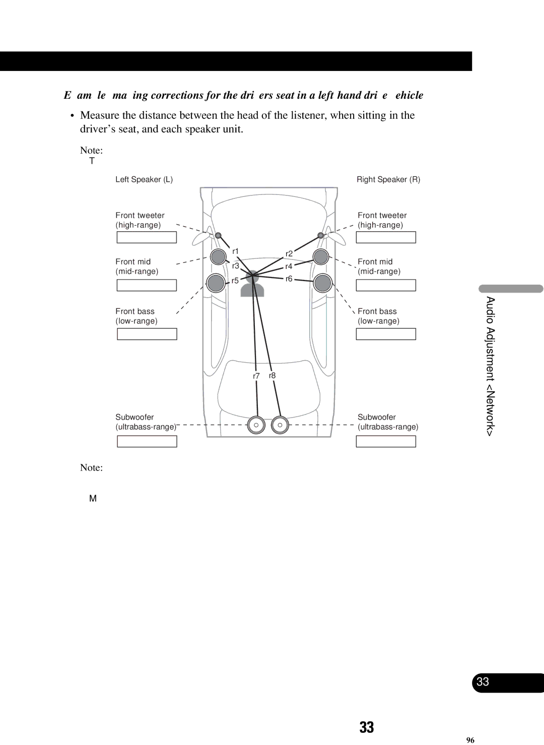 Pioneer RS-D7R, RS-P90 owner manual Network, Unit of distance must be centimeters 