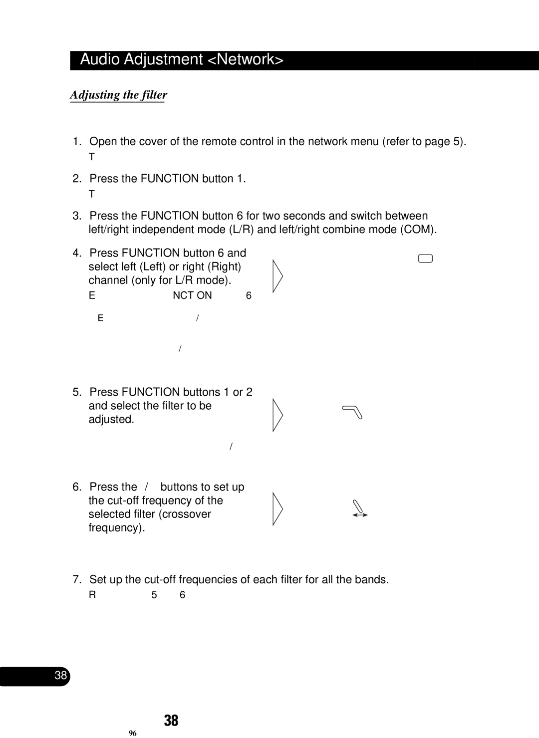 Pioneer RS-P90, RS-D7R owner manual Adjusting the filter, Press the Function button 