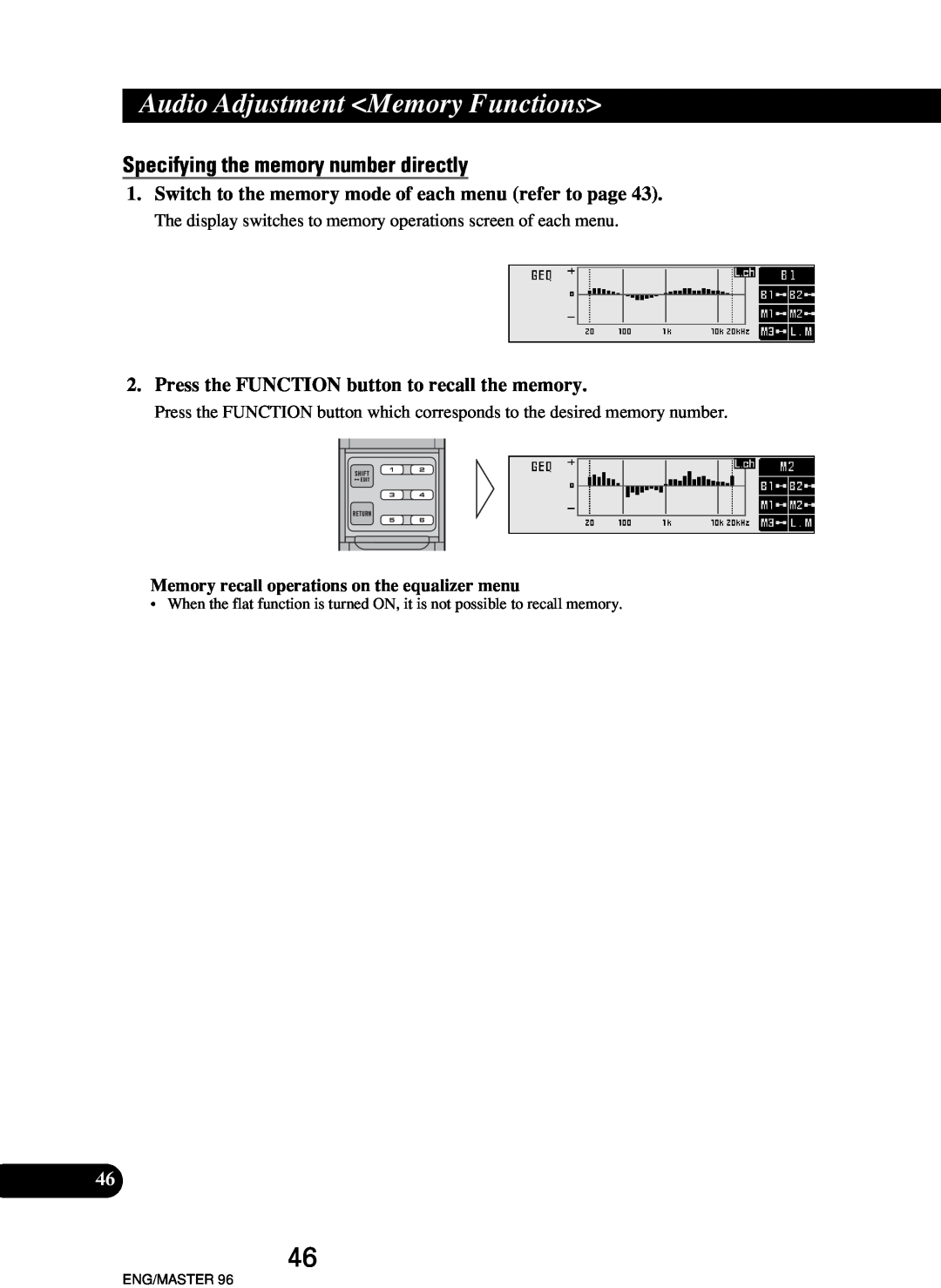 Pioneer RS-P90, RS-D7R Specifying the memory number directly, Switch to the memory mode of each menu refer to page 