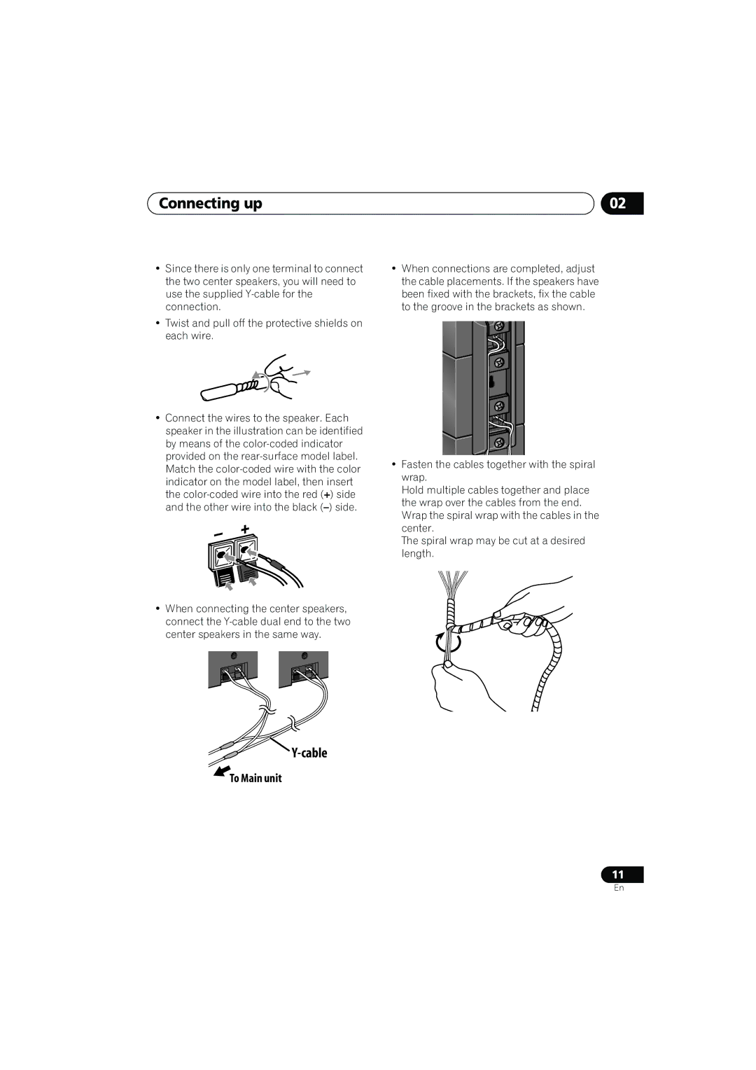 Pioneer S-CX500, S-CX505, S-CX303, XV-CX303, XV-CX505, XV-CX500 manual Connecting up, To Main unit 