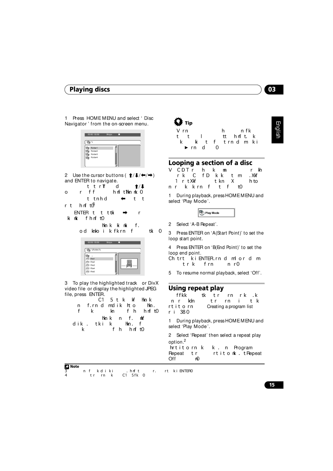 Pioneer S-DV232T, S-DV131 manual Looping a section of a disc, Using repeat play, Use the cursor buttons Enter to navigate 