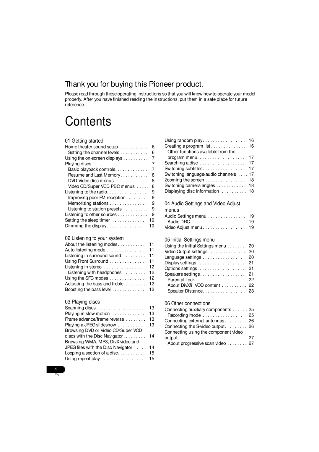 Pioneer S-DV131, S-DV232T manual Contents 