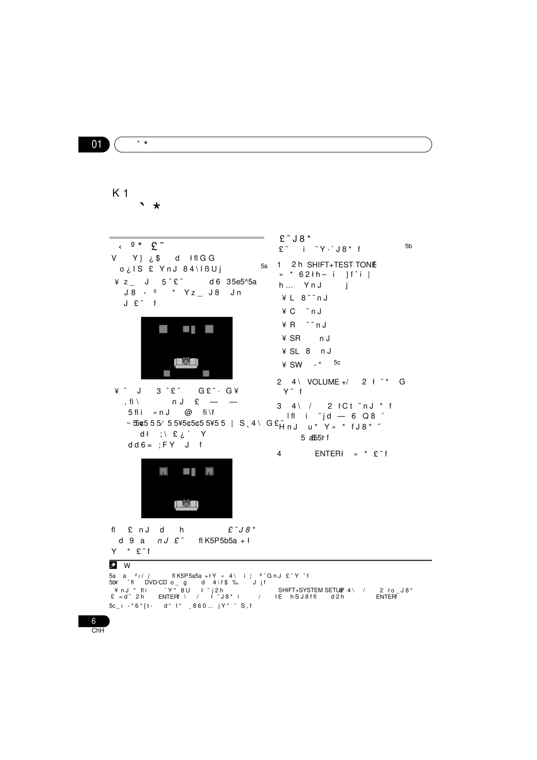 Pioneer S-DV131, S-DV232T manual 01 開始操作, 家庭劇院音效設置, 設置聲道音量 