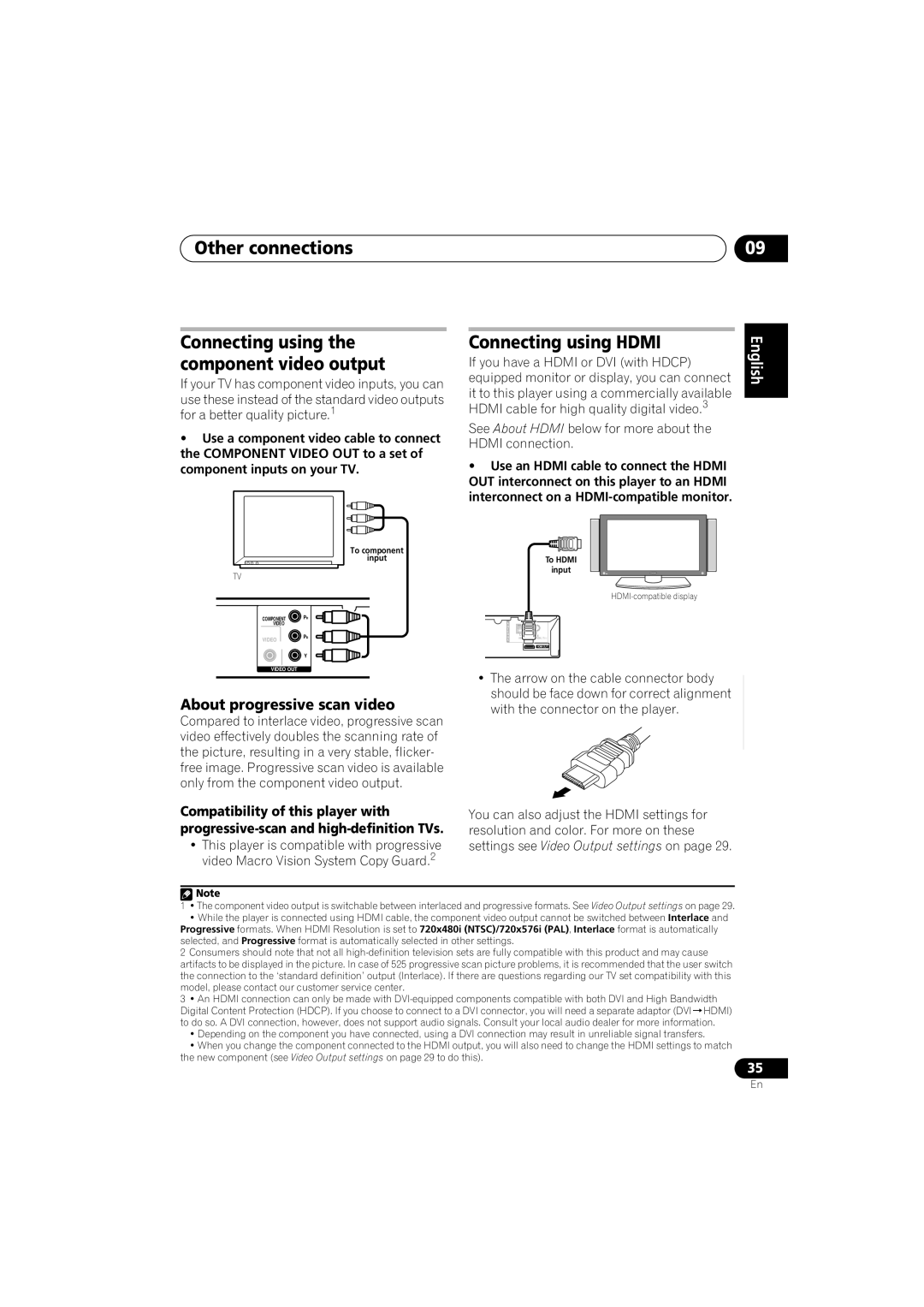 Pioneer HTZ170DVD, S-DV272T, S-DV3SW, S-DV373, S-DV170, S-DV270T, XV-DV270 Connecting using Hdmi, About progressive scan video 