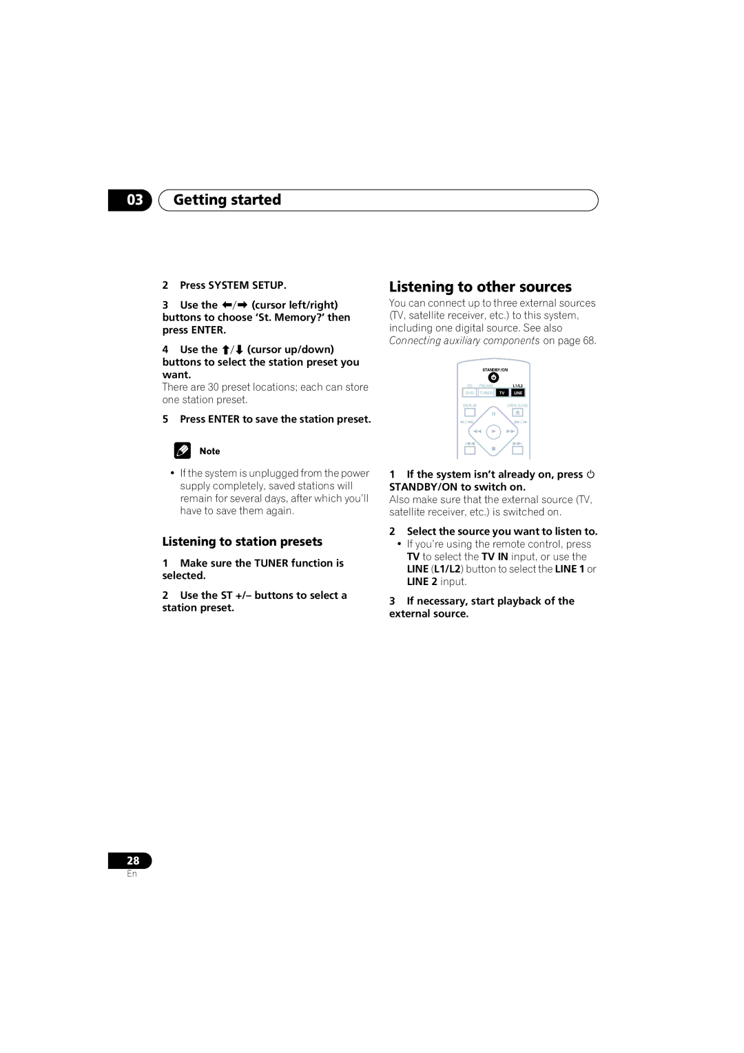 Pioneer S-DV313, XV-DV313 operating instructions Listening to other sources, Listening to station presets 