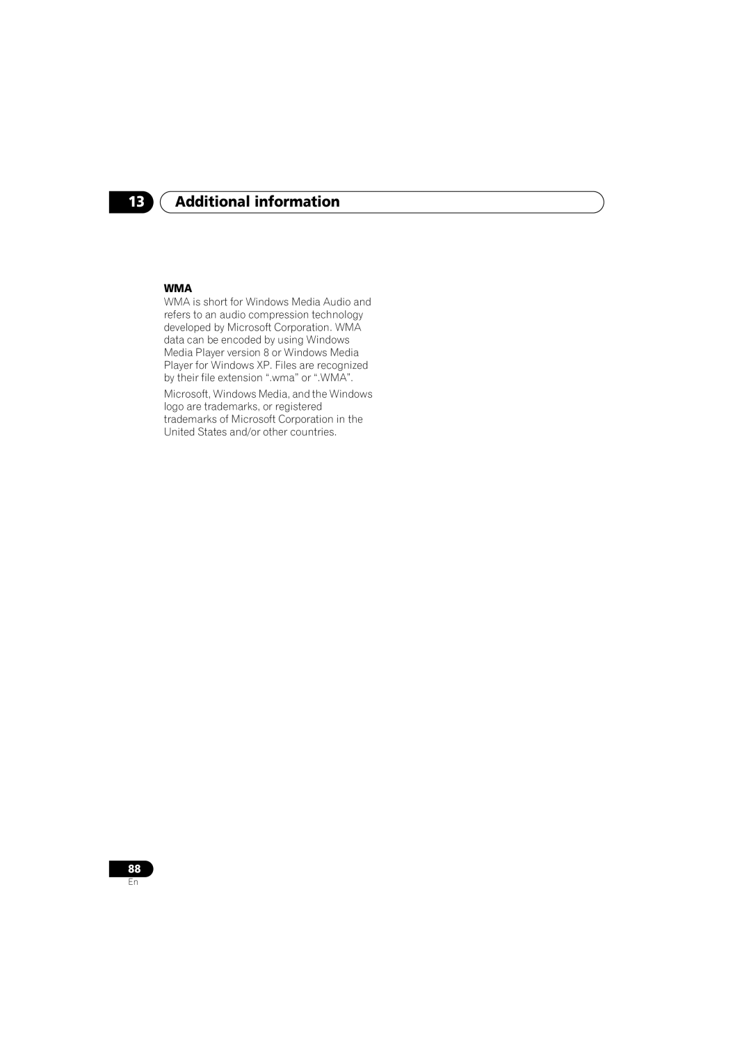 Pioneer S-DV313, XV-DV313 operating instructions Wma 