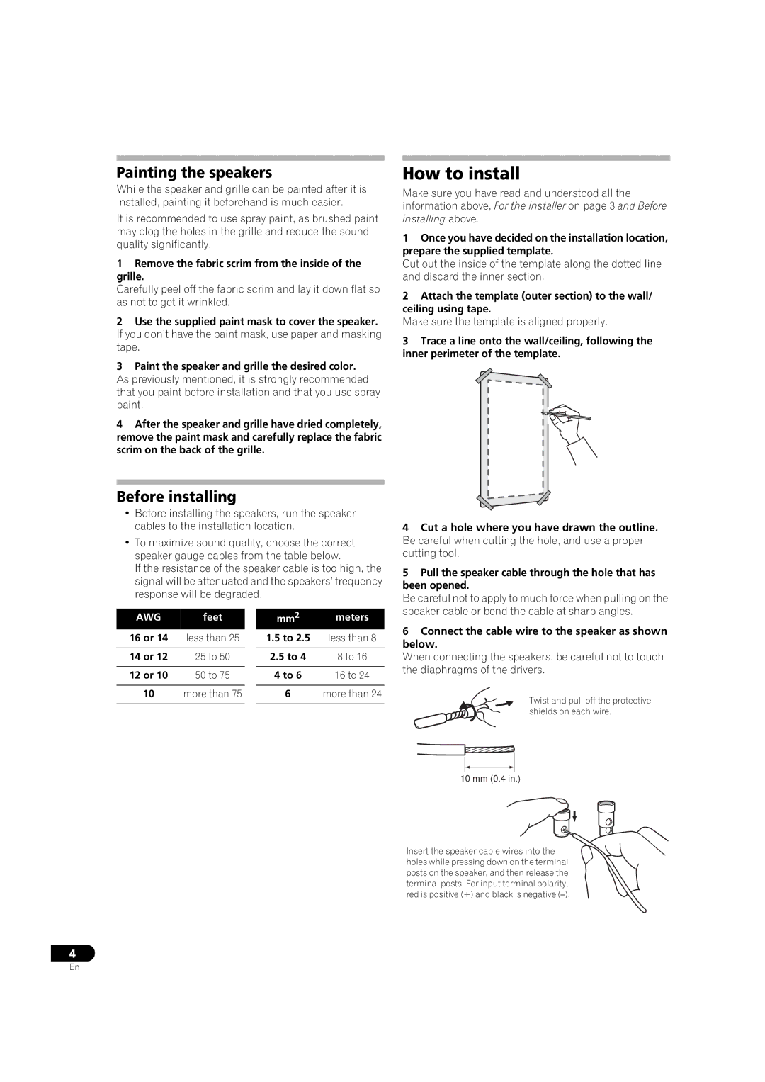 Pioneer S-IW631-LR, S-IW831-LR, S-IW851-LR, S-IW651-LR operating instructions Painting the speakers, Before installing 