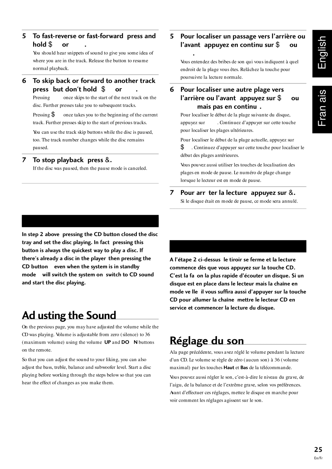 Pioneer S-L9-A-LRW, S-L9-LRW, S-L8-LRW, CT-L77 manual Adjusting the Sound, RŽglage du son 