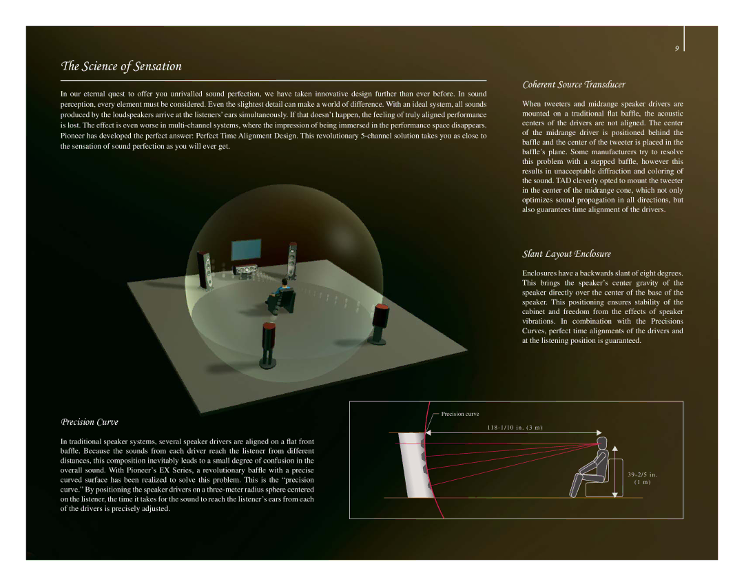 Pioneer S-W1EX manual Science of Sensation, Coherent Source Transducer 