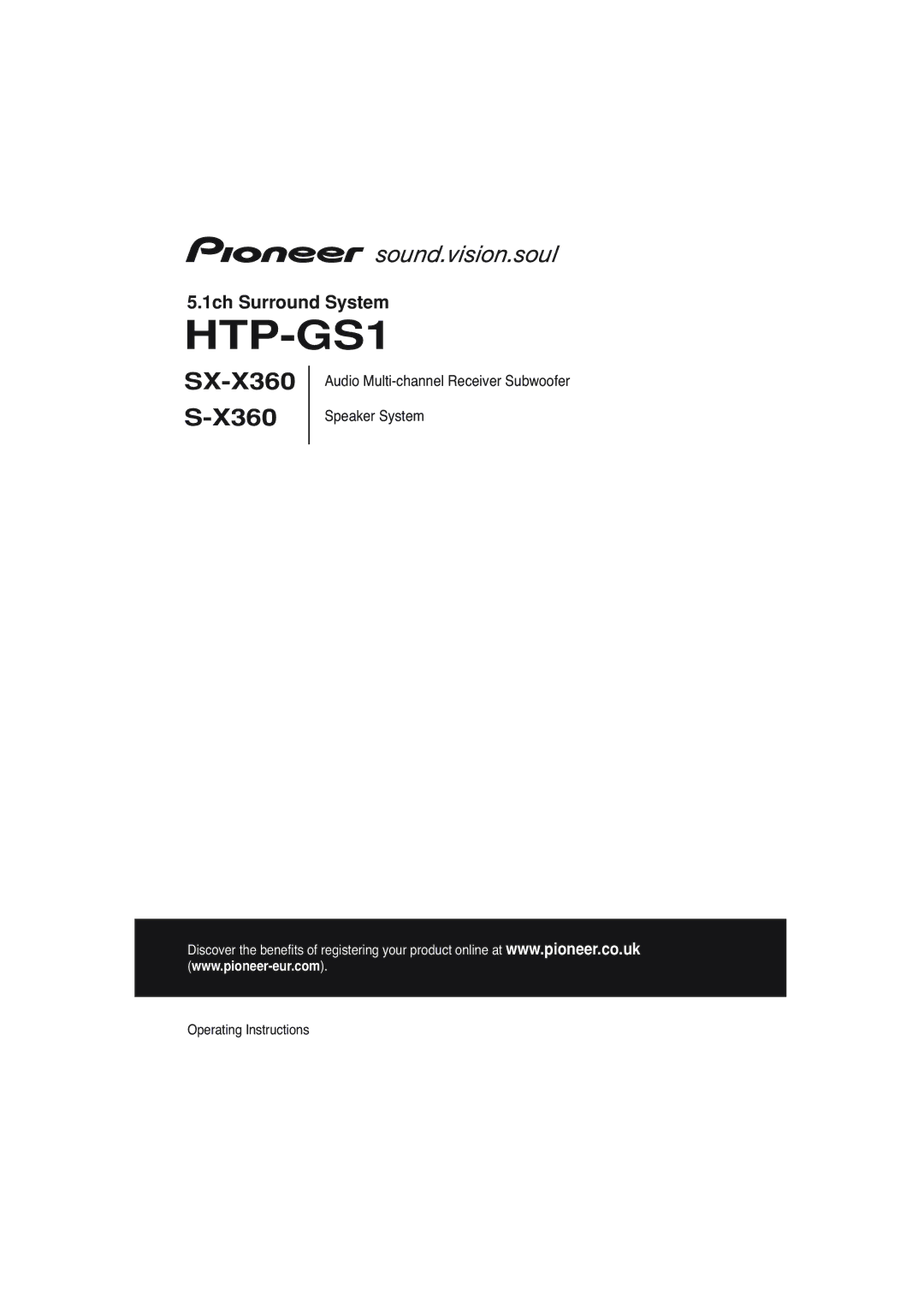 Pioneer SX-X360, S-X360 manual HTP-GS1 